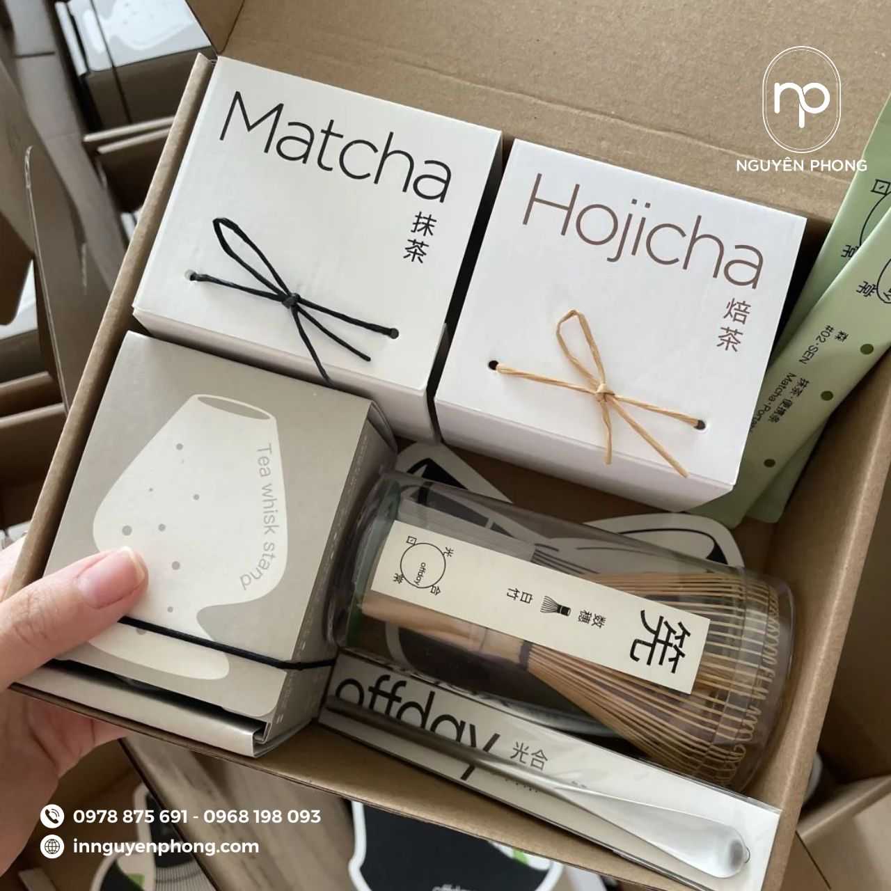 Mẫu in hộp combo matcha cao cấp